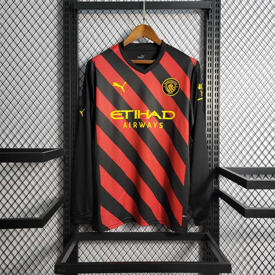 MANCHESTER CITY AWAY JERSEY 2022/2023 LONG SLEEVE VERSION
